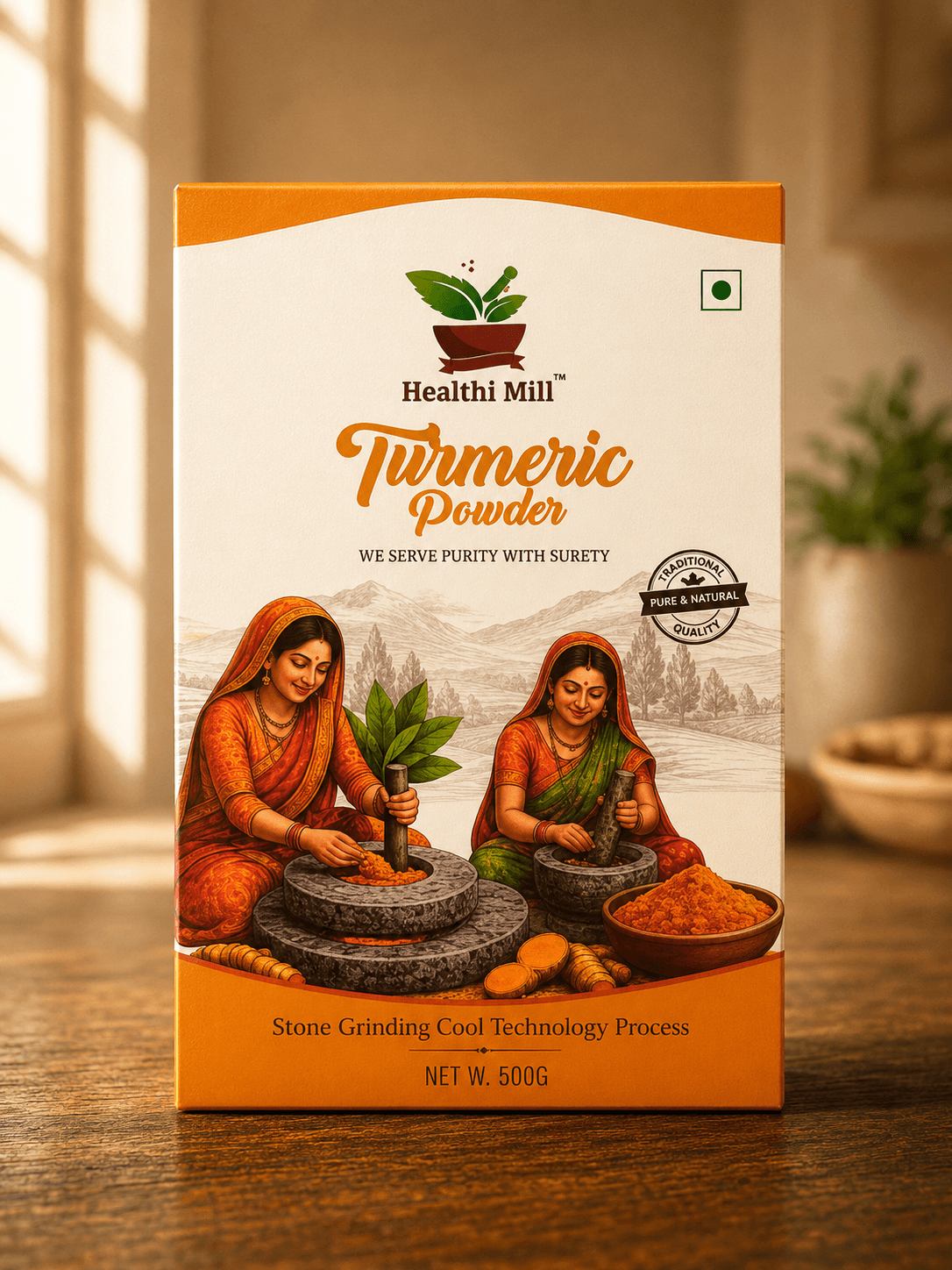 Box of Healthi Mill turmeric powder